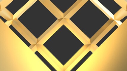 golden 3d modern wireframe geometric structure background