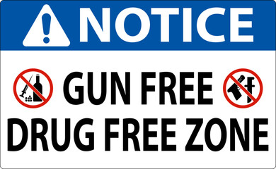 Notice Sign Gun Free Drug Free Zone