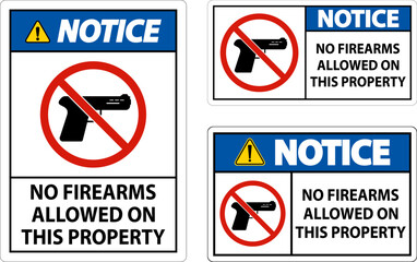 Notice Sign No Firearms Allowed On This Property