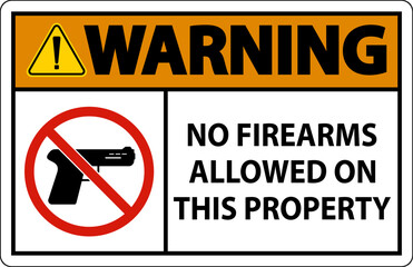 Warning Sign No Firearms Allowed On This Property