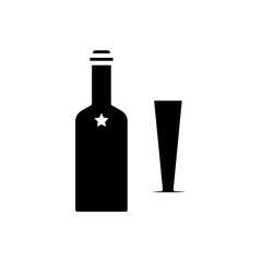 glass and bottles icon vector template design collections flat trendy