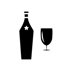 glass and bottles icon vector template design collections flat trendy