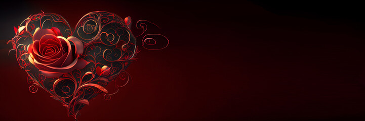 Valentine's Day Wallpapers | Banners | Facebook covers | Valentine's day banners | Valentine's gift, roses, hearts, paper hearts, Red roses, Crystal heart, heart chocolate | Ai Generative