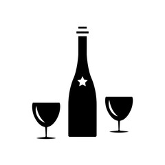 glass and bottles icon vector template design collections flat trendy