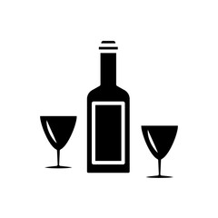 glass and bottles icon vector template design collections flat trendy