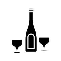 glass and bottles icon vector template design collections flat trendy