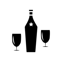 glass and bottles icon vector template design collections flat trendy
