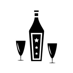 glass and bottles icon vector template design collections flat trendy