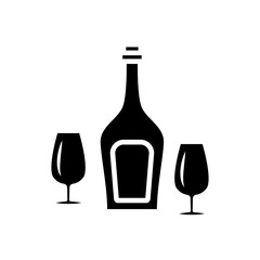 glass and bottles icon vector template design collections flat trendy
