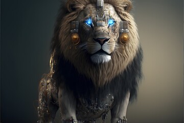 Cyborg robot lion.