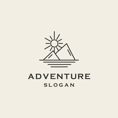 adventure logo abstract illustration outline circle design vector