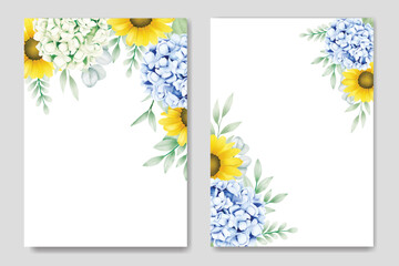 Beautiful  Floral Hydrangea Wedding Invitation Card