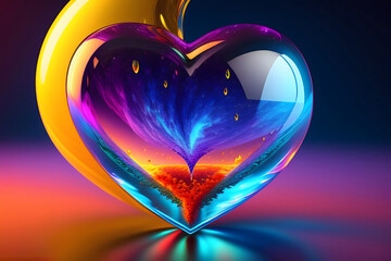 アーティスティックなハートのオブジェ  generative ai