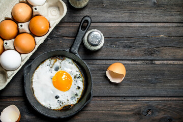 Fried egg in a frying pan