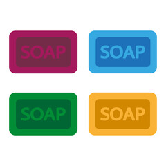 Flat icon with soap. Foam water. Vector illustration.