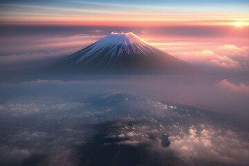 富士山と雲海  generative ai