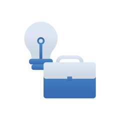 Business Idea business management icon with blue duotone style. Bright, simple, lamp, finance, invention, inspiration, creativity. Vector illustration