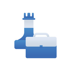 Fototapeta premium Business Strategy business management icon with blue duotone style. Concept, presentation, communication, finance, teamwork, technology, brainstorming. Vector illustration