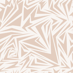 Trendy geometric pattern in nude beige tones, polygonal geometric seamless pattern