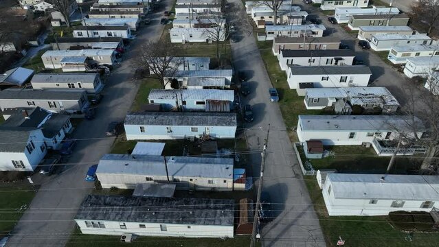 aerial view of mobile home park