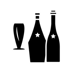 wine glass bottles icon vector template design collections flat trendy