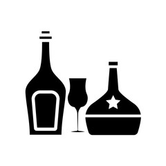 wine glass bottles icon vector template design collections flat trendy