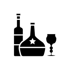 wine glass bottles icon vector template design collections flat trendy
