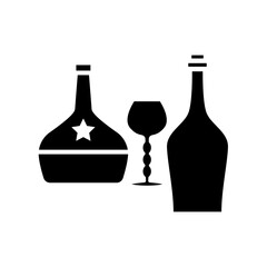 wine glass bottles icon vector template design collections flat trendy