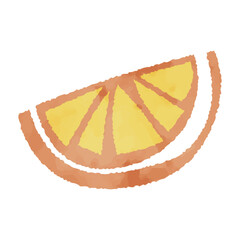 水彩風　オレンジのイラスト素材