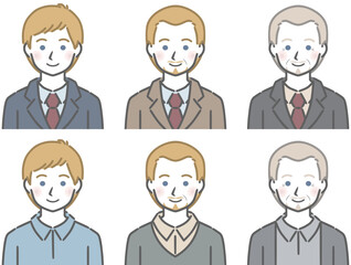 白人男性の上半身セット