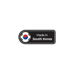 Made in South Korea black label design with the national flag