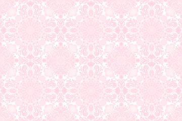 Poster ピンクのダマスク柄のシームレスパターン © kimidoro