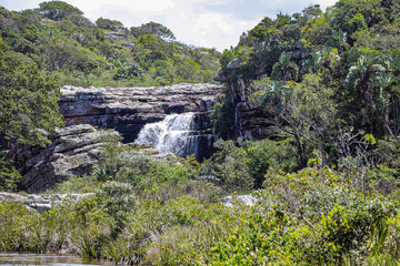 Fototapeta na wymiar Wild Coast Jungle Waterfall