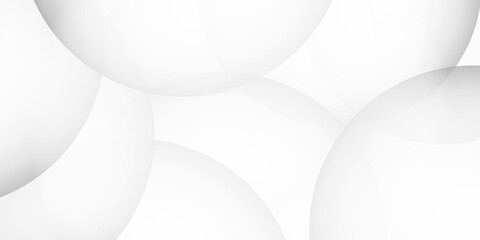 Abstract background with white abstract geometric background with soft light white paper circles in design . Texture with light and shadow. Digital technology wallpaper used in the corporate in design