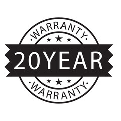 Fototapeta na wymiar 20 year warranty stamp on white background,flat style,Sign, label, sticker.Vector illustration.
