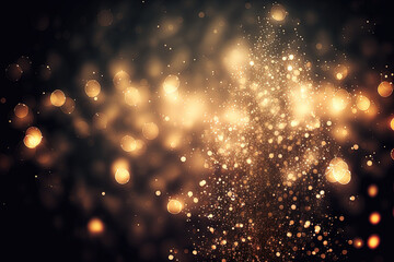 Fototapeta na wymiar glittering stars on bokeh background sparks of bonfire night. Generative AI