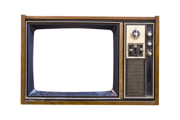 antique television on white - 561986819