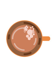 Vector Milk Coffee on Top View