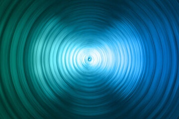 Blue sound waves or water waves with light on dark background. Abstract blue technology background.