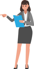 cartoon business woman  character,png