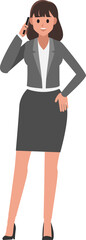 cartoon business woman  character,png