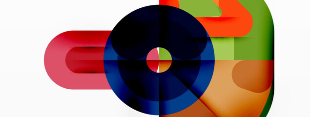 Obraz premium Creative geometric wallpaper. Circles, lines background. Business template for wallpaper, banner, background or landing