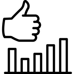 Bar chart, customer response Vector Icon which can easily modify or edit
