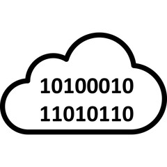 Binary, cloud coding Vector Icon Fully Editable
