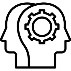  Brain, cogwheel Vector Icon which can easily modify or edit

