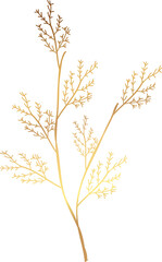 Golden botanical floral leaf branch