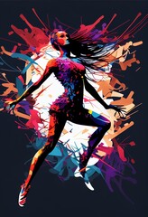 Obraz na płótnie Canvas Illustrated ballerina beautiful colors