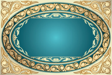 Golden ornate floral decorative vintage blank frame card