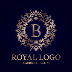 letter B royal circular vector logo design