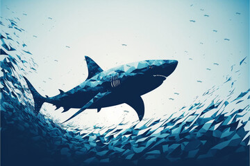 shark in the sea vetor generative ai